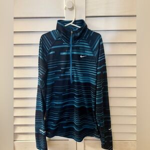 NIKE Dri-FIT Blue and Black Running Top
